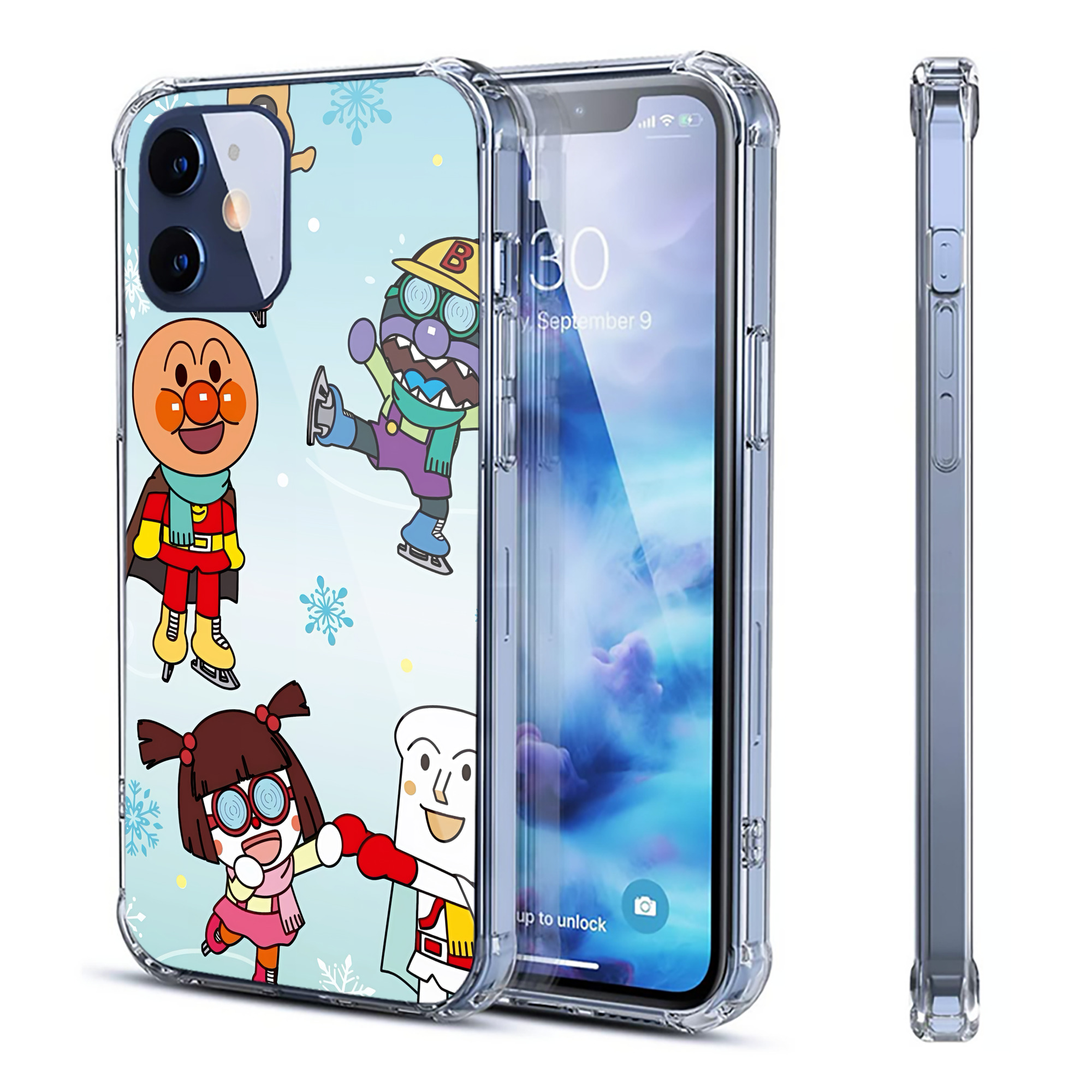 （画像用） アンパンマン Anpanman 【iPhone 12シリーズ対応】透明スマホケース（クリアソフトケース）